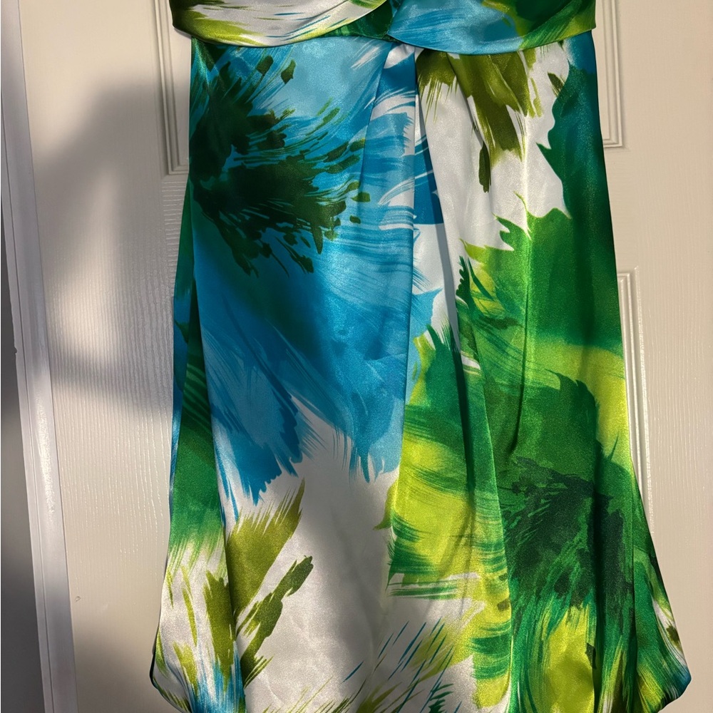 Cache Green Ruched Strapless Mini Dress - Picture 4 of 4